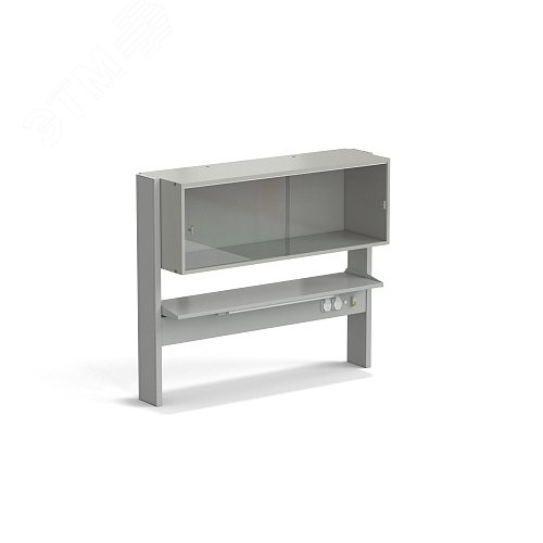 Изображение товара Стеллаж технологический пристенный лабораторный ЭКРОС с одной полкой и книжным шкафом на 1200 (СТ,СМ) (шт)