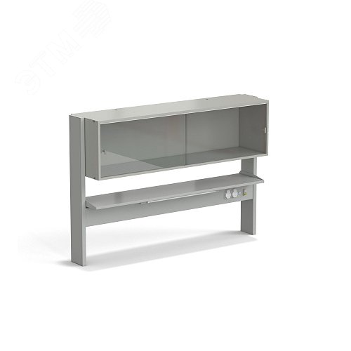 Изображение товара Стеллаж технологический пристенный лабораторный ЭКРОС с одной полкой и книжным шкафом на 1500 (СТ,СМ) (шт)