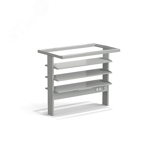 Изображение товара Стеллаж технологический островной лабораторный ЭКРОС с тремя полками и светильником на 1200 (СТ,СМ) (шт)