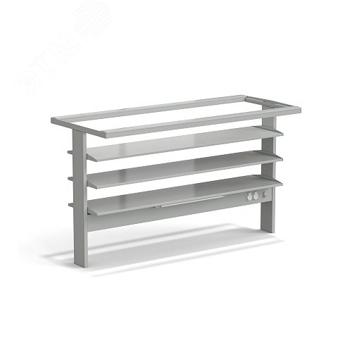 Изображение товара Стеллаж технологический островной лабораторный ЭКРОС с тремя полками и светильником на 1800 (СТ,СМ) (шт)