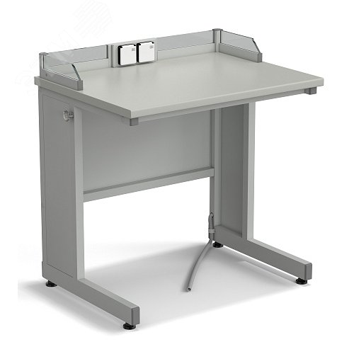 Изображение товара Стол ученический лабораторный с бортиком и розетками 800х600х840, раб. поверхность - ЛАМИНАТ СЕРЫЙ (ЛС,СМ) (шт)
