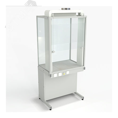 Изображение товара Шкаф демонстрационный лабораторный напольный с электрикой, евронога 950х650х2245, раб. поверхность - КЕРАМИКА (КЕ,СМ) (шт)