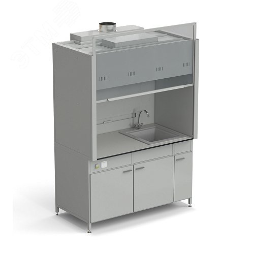 Изображение товара Шкаф вытяжной лабораторный с мойкой из СП и смесителем 1500х900х2145 мм, раб. поверхность - LABGRADE (LG,СМ) (шт)