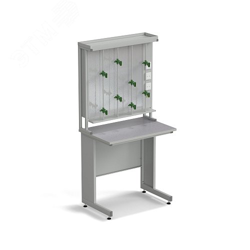 Изображение товара Стол титровальный лабораторный ЭКРОС 900х600х900/1885 мм, раб. поверхность - МОНОЛИТНЫЙ КЕРАМОГРАНИТ с ПВХ кромкой (МКГ,ПВХСМ) (шт)