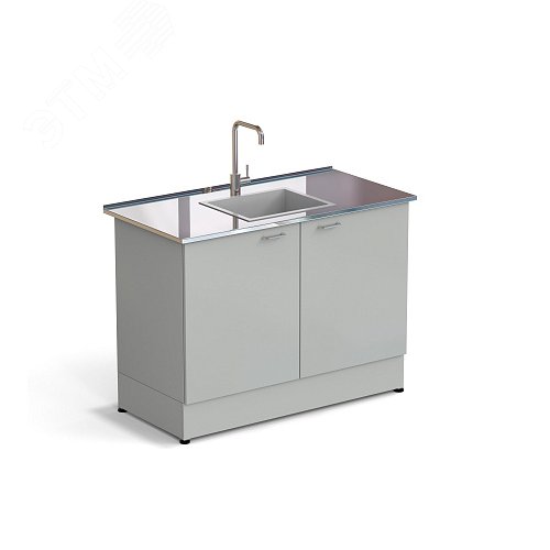 Изображение товара Стол-мойка лабораторная ЭКРОС 1200х600х900 мм, чаша стеклопластик по центру, раб. поверхность - НЕРЖАВЕЮЩАЯ СТАЛЬ (НС,СМ) (шт)