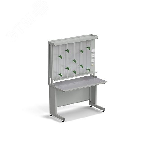 Изображение товара Стол титровальный лабораторный ЭКРОС 1200х600х750/1735 мм, раб. поверхность - МОНОЛИТНЫЙ КЕРАМОГРАНИТ с ПВХ кромкой (МКГ,ПВХСМ) (шт)