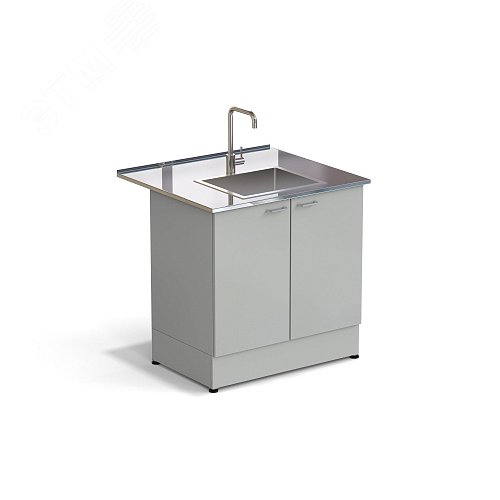 Изображение товара Стол-мойка лабораторная ЭКРОС 900х800х900 мм, чаша нержавеющая сталь по центру, раб. поверхность - НЕРЖАВЕЮЩАЯ СТАЛЬ (НС,СМ) (шт)