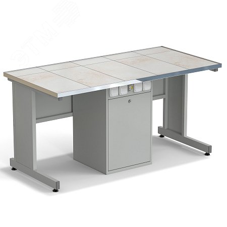Изображение товара Лабораторный стол ученический с электрикой и керамической поверхностью 1515х750х760