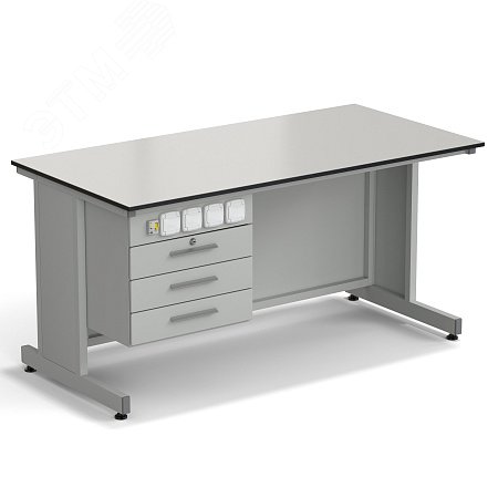 Изображение товара Лабораторный преподавательский стол 1500x750x760 с электрикой и подвесной тумбой LABGRADE Изображение товара Лабораторный преподавательский стол 1500x750x760 с электрикой и подвесной тумбой LABGRADE