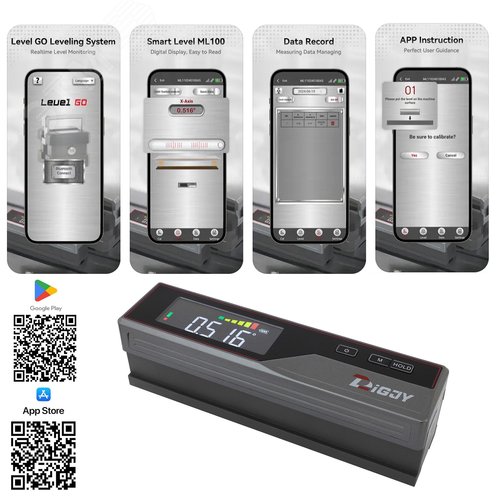 Изображение товара Уровень электронный брусковый 0,01мм 200x50x58мм Bluetooth (шт)