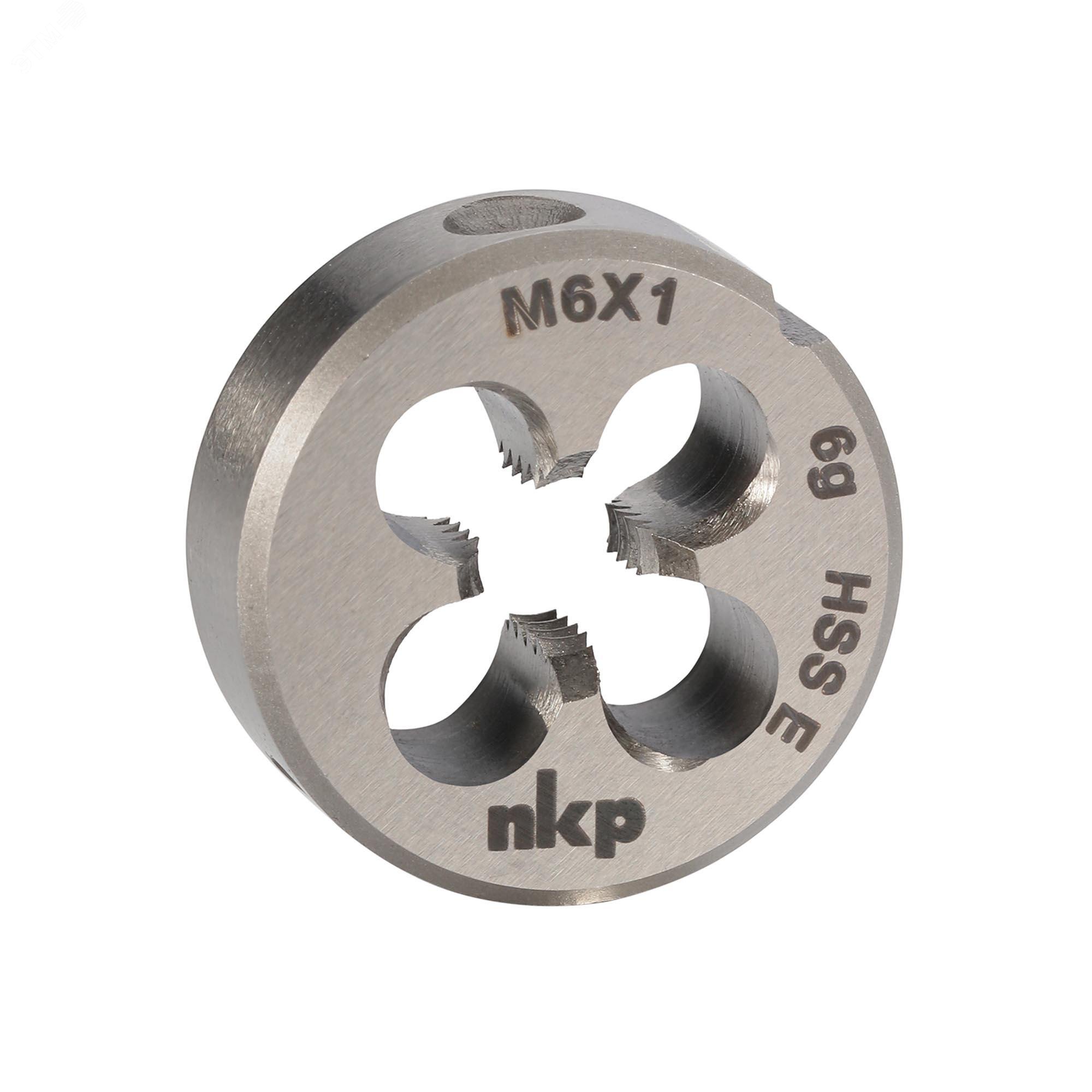 Изображение товара Плашка М6х1,0 DINEN22568 HSSE 20х7мм для наружной метрической резьбы Изображение товара Плашка М6х1,0 DINEN22568 HSSE 20х7мм для наружной метрической резьбы