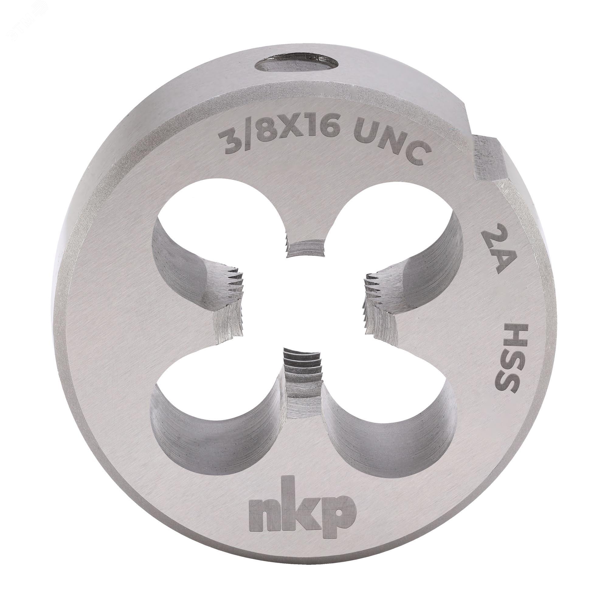 Изображение товара Плашка дюймовая UNC 3/8-16 HSS DIN22568 30x11мм (шт)