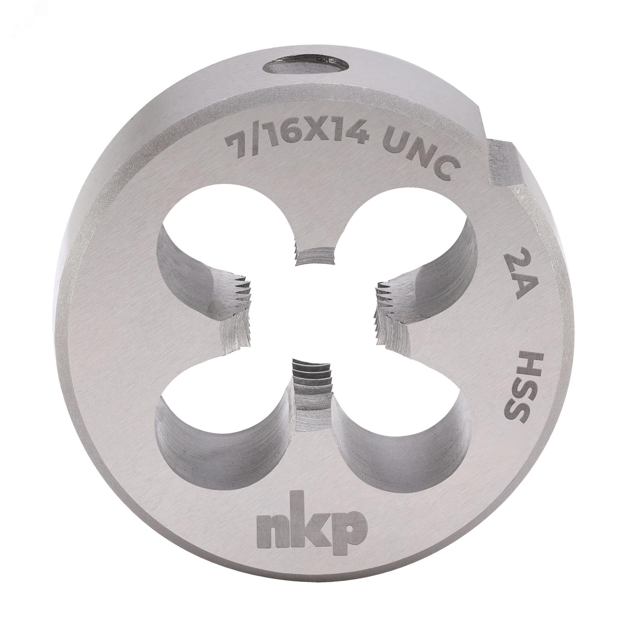 Изображение товара Плашка дюймовая UNC 7/16-14 HSS DIN22568 30x11мм (шт)