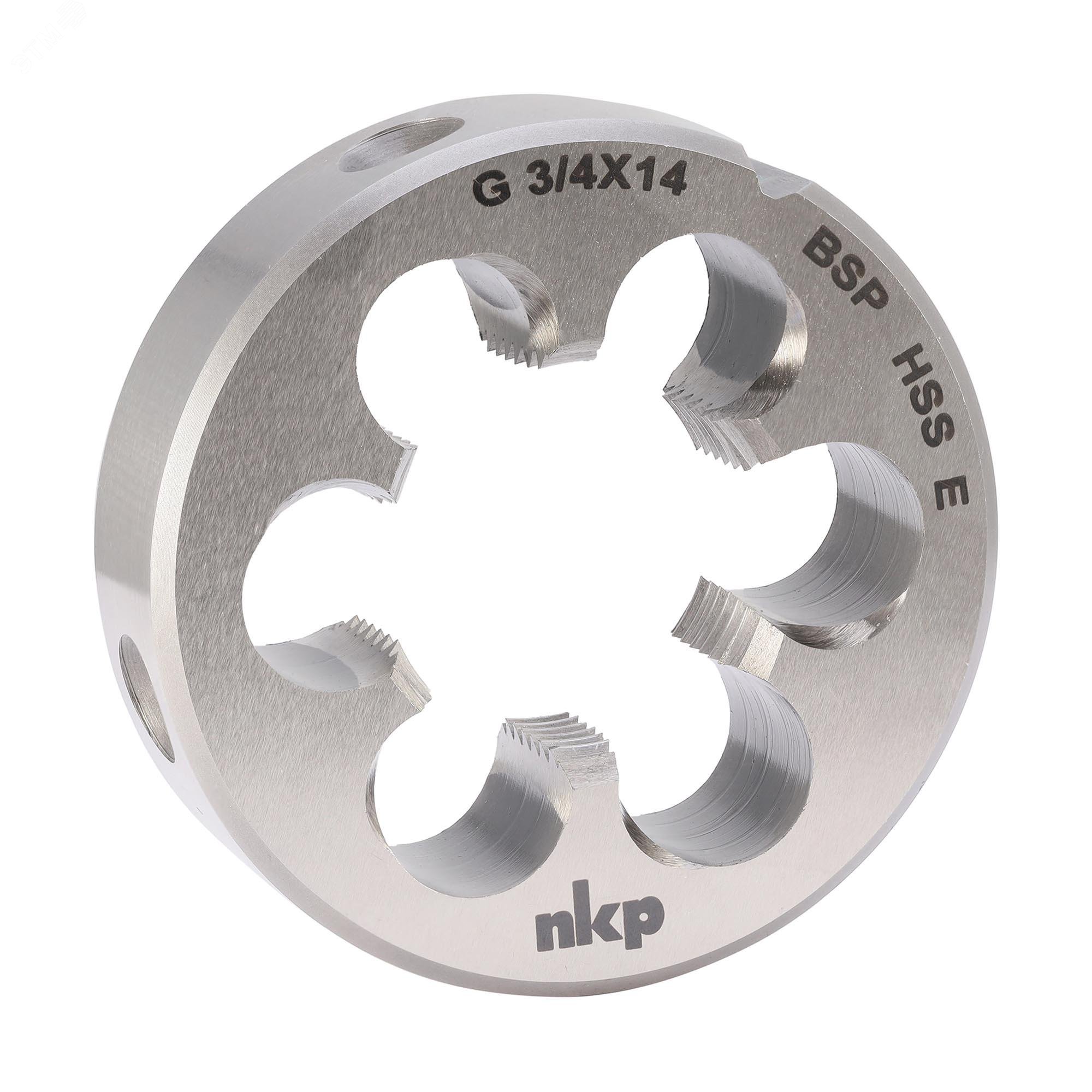 Изображение товара Плашка G 3/4 14 DINEN24231 HSSE 55x16мм для нарезания наружной резьбы высокого качества