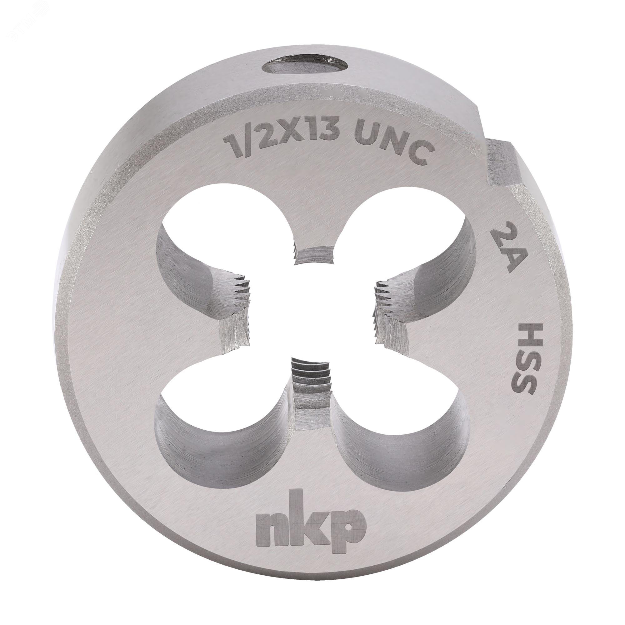 Изображение товара Плашка дюймовая UNC 1/2-13 HSS DIN22568 38x14мм (шт)