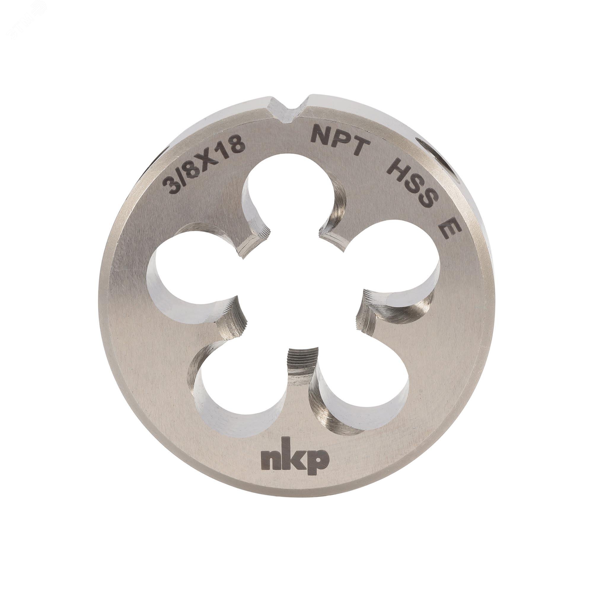 Изображение товара Плашка коническая NPT 3/8 -18 HSSE 60° 45x14мм от NKP