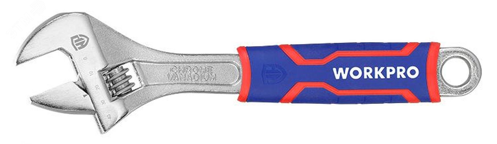 Изображение товара Ключ разводной 250мм WORKPRO сталь CRV хромированное покрытие