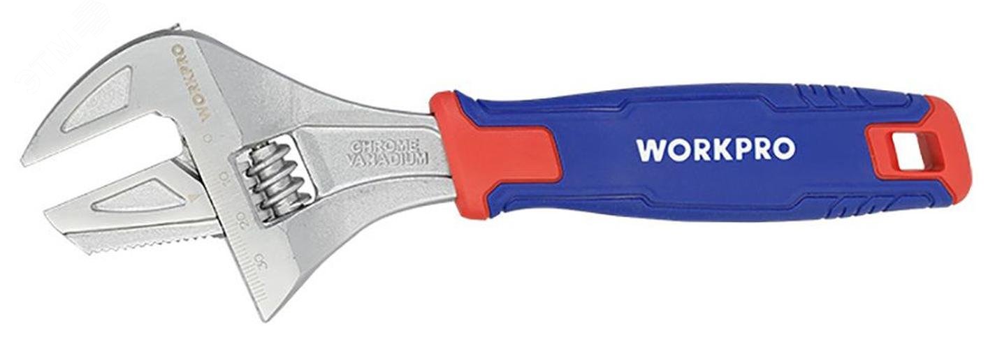 Изображение товара Ключ разводной сантехнический 200мм 2 в 1 WORKPRO хром-ванадиевая сталь