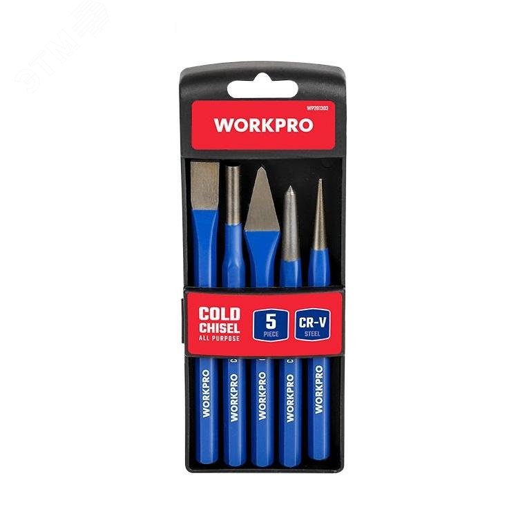Изображение товара Набор зубил и выколоток 5 шт WORKPRO профессиональный для бетона
