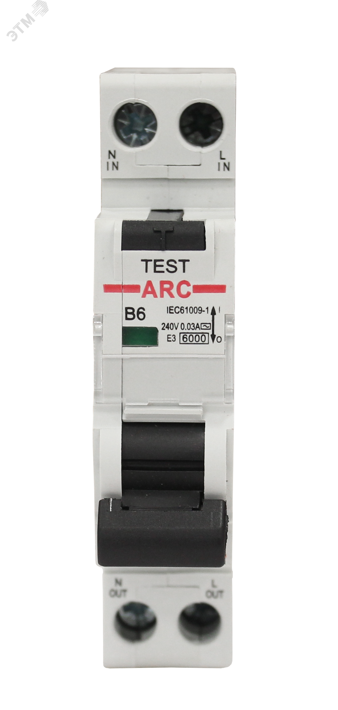 Изображение товара Выключатель дифференциальный автоматический АВДТ-ARC-1P+N-B6-30mA Тип AC