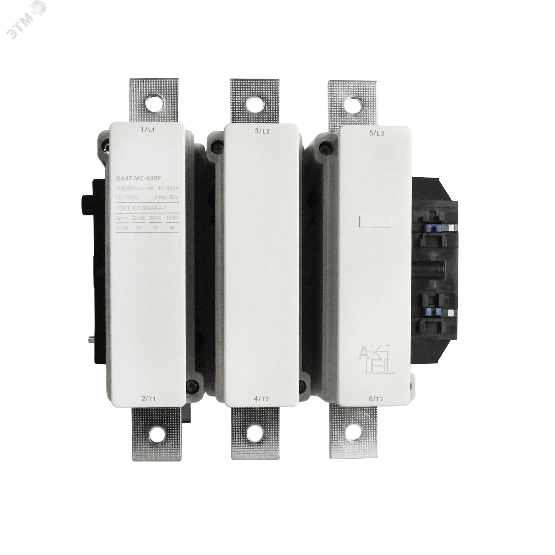 Изображение товара Контактор электромагнитный BA47-MC-630F M7 3P/630A//220-230 AC /Винтовые клеммы (шт)