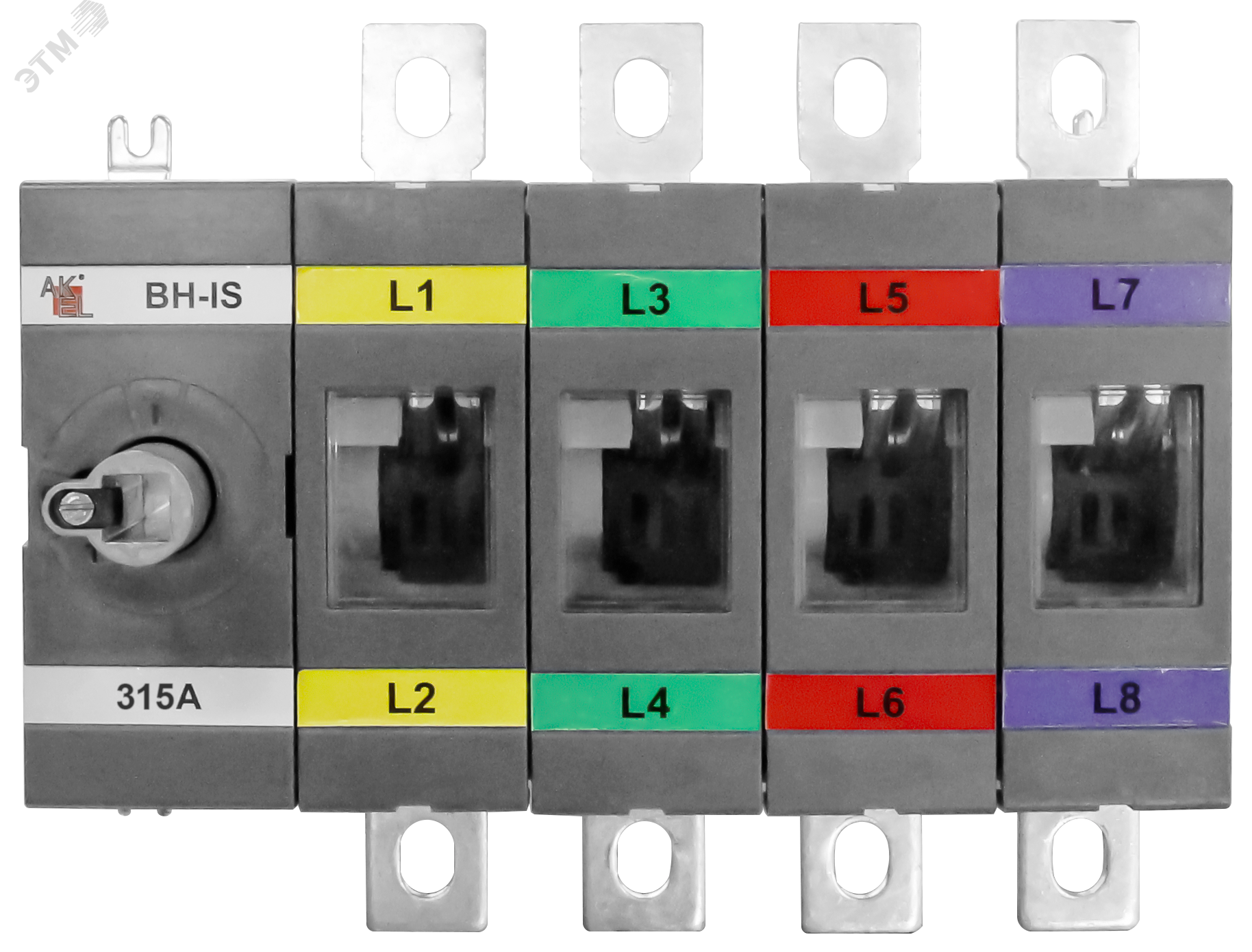 Изображение товара Выключатель нагрузки с видимым разрывом ВН-IS-D4P-315A-В, 4 полюса, 315А, 1000В, Россия