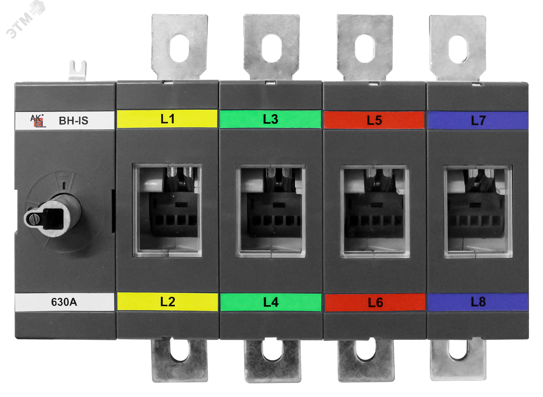 Изображение товара Выключатель нагрузки с видимым разрывом ВН-IS-D4P-630A-В 4P/630A/1000В/Без ручки управления и переходника (шт)