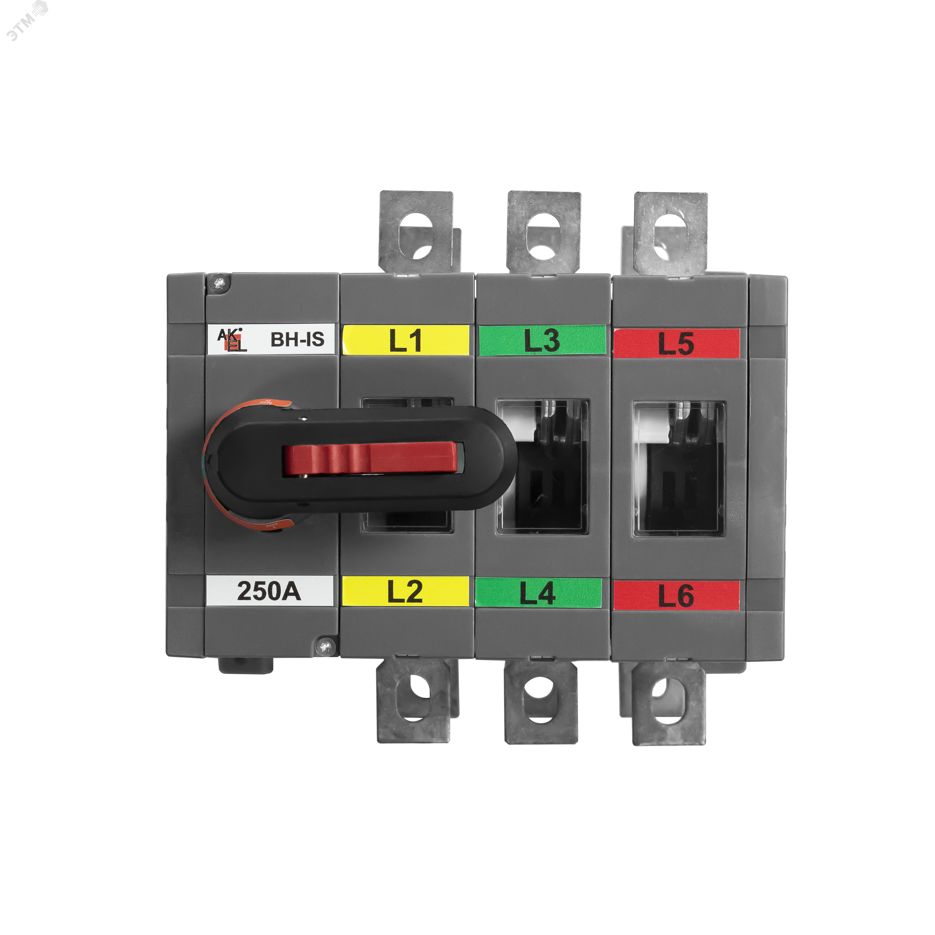 Изображение товара Реверсивный выключатель нагрузки ВН-IS-DR3P-250A-С 3 полюса 750 В 250 А с видимым разрывом