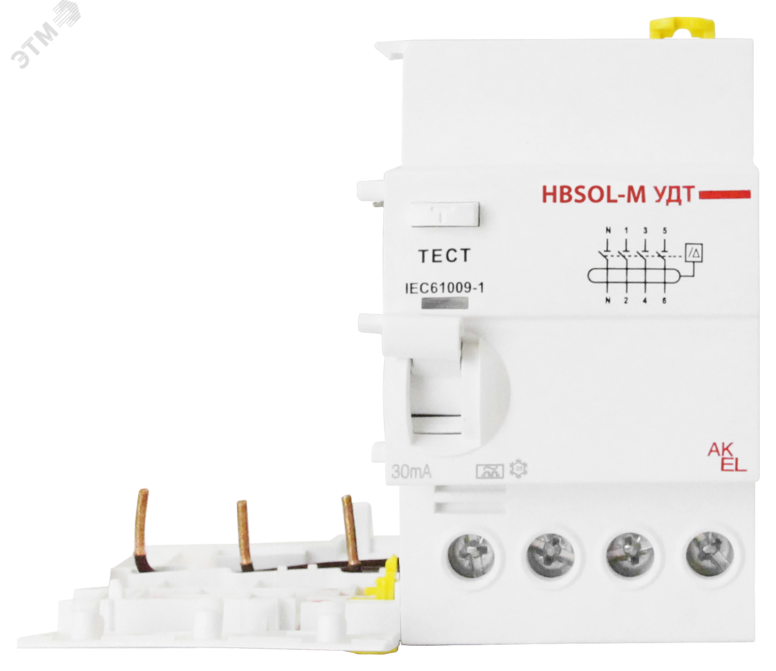 Изображение товара Устройство дифференциального тока УДТ-HBSOL-M-3P 25A/230VAC/30mA/Тип АC (шт)