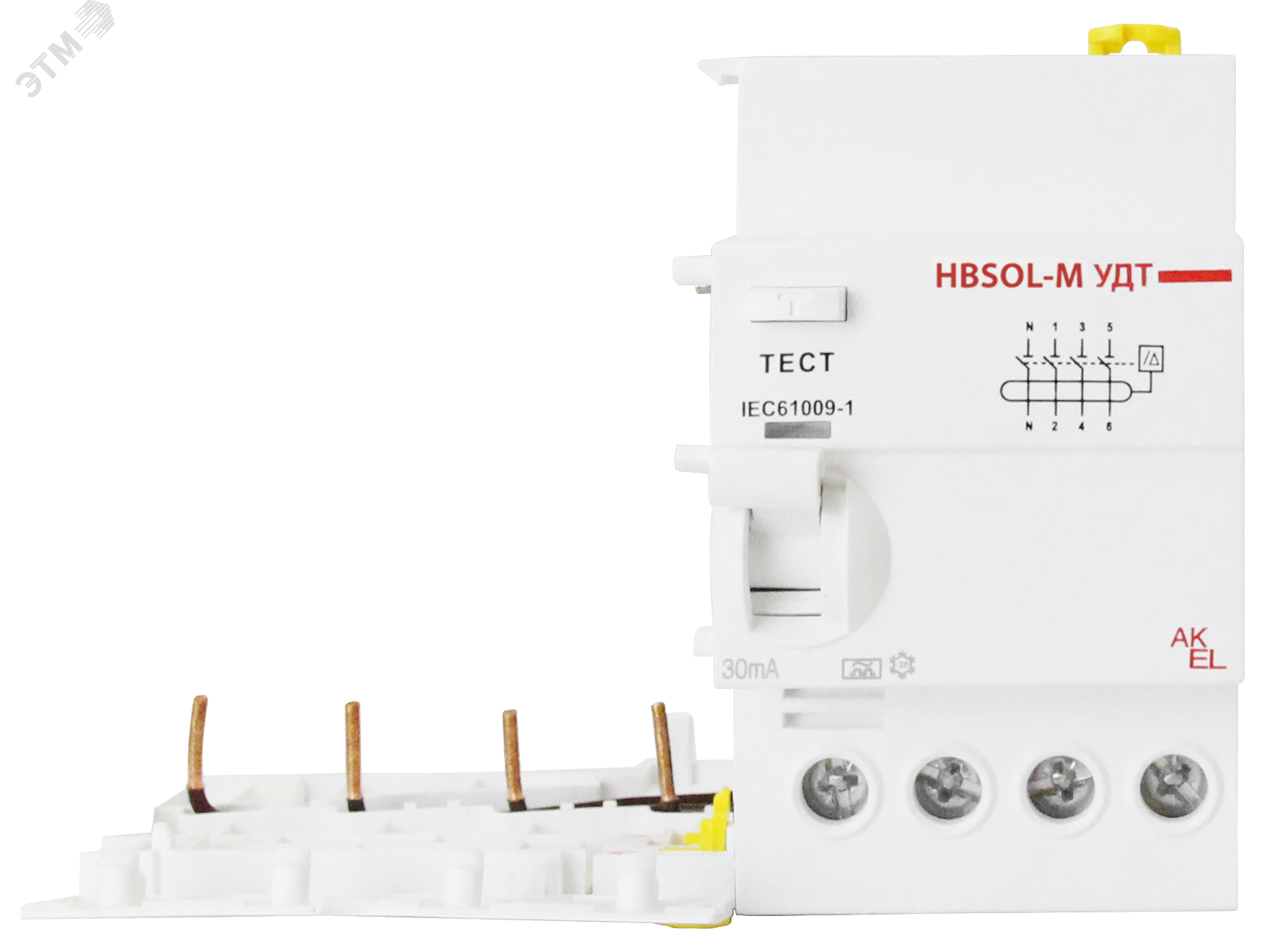 Изображение товара Устройство дифференциального тока АКЭЛ УДТ-HBSOL-M-4P 40A 230V AC 30mA