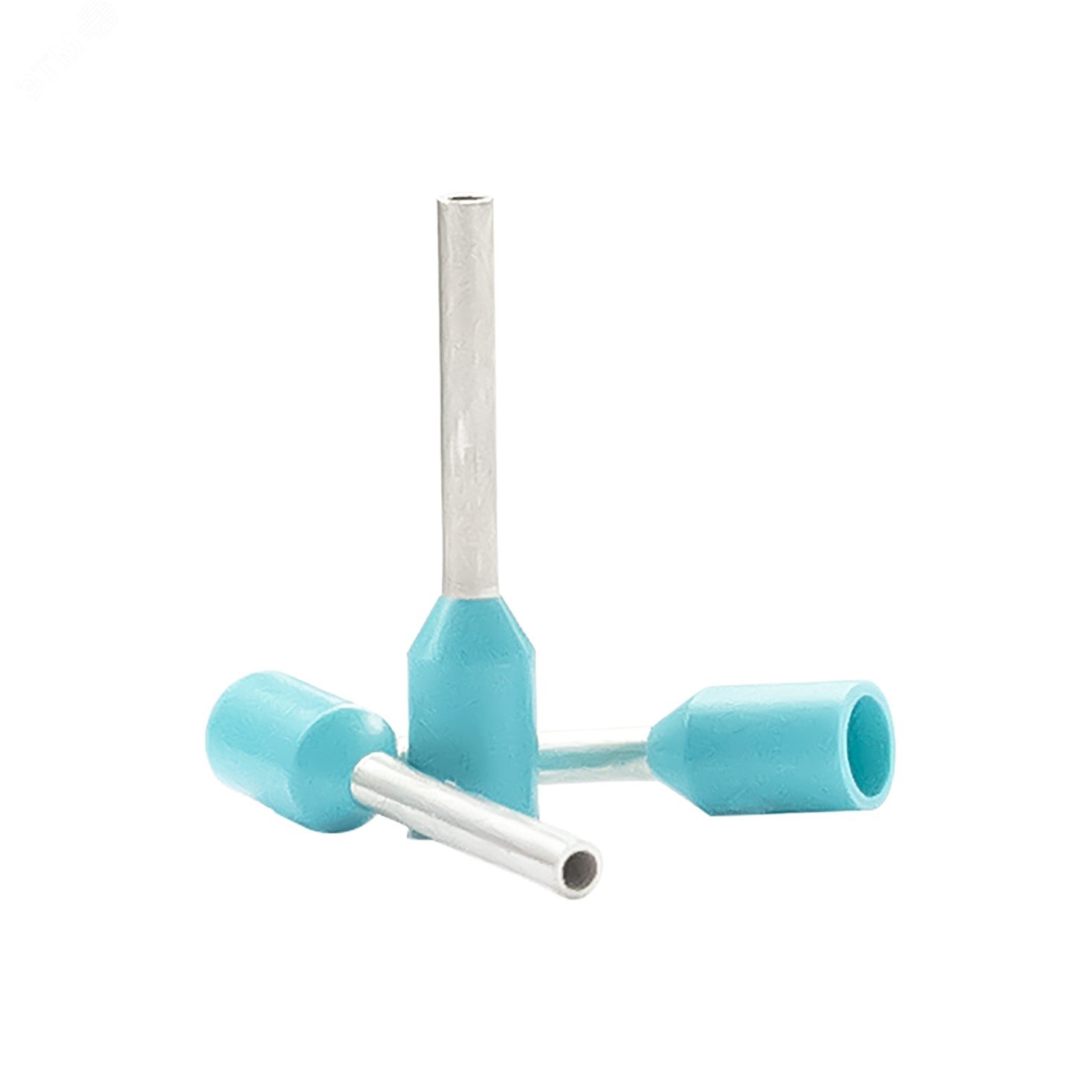 Изображение товара Наконечник кабельный штыревой втулочный изолированный бирюзовый 0.34 кв.мм., L-8 мм., (1 уп-1000 шт.) KTE 0.34-8 (шт)