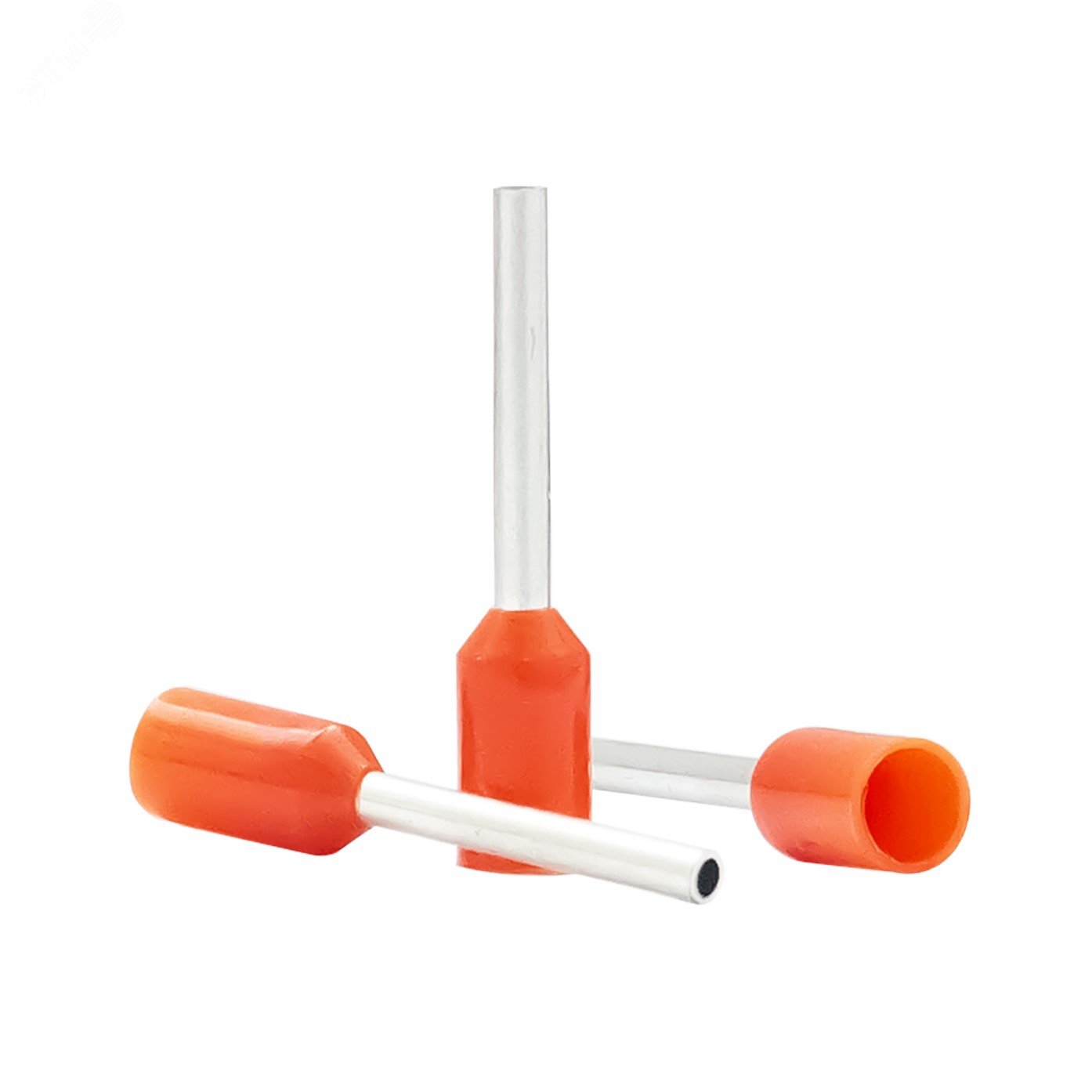 Изображение товара Наконечник кабельный штыревой втулочный изолированный оранжевый 0.5 кв.мм., L-10 мм., (1 уп-500 шт.) KTE 0.5-10 (упак)