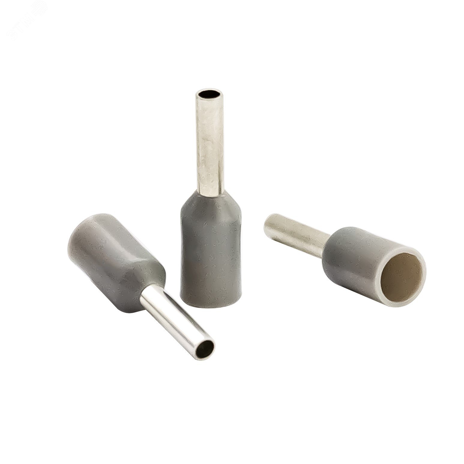 Изображение товара Наконечник кабельный штыревой втулочный изолированный серый 0.75 кв.мм., L-6 мм., (1 уп-500 шт.) KTE 0.75-6V (упак)