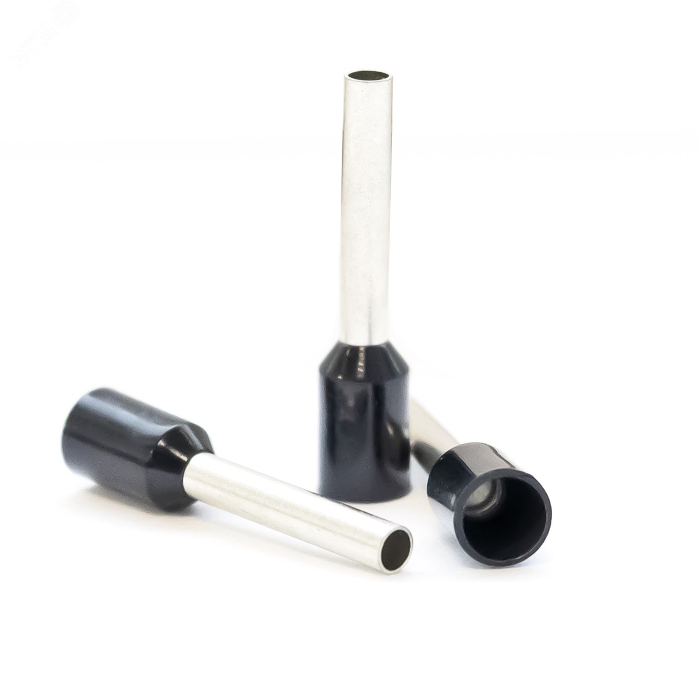 Изображение товара Наконечник кабельный штыревой втулочный изолированный чёрный 1,5 кв.мм., L-12 мм., (1 уп-500 шт.) KTE 1.5-12V (упак)