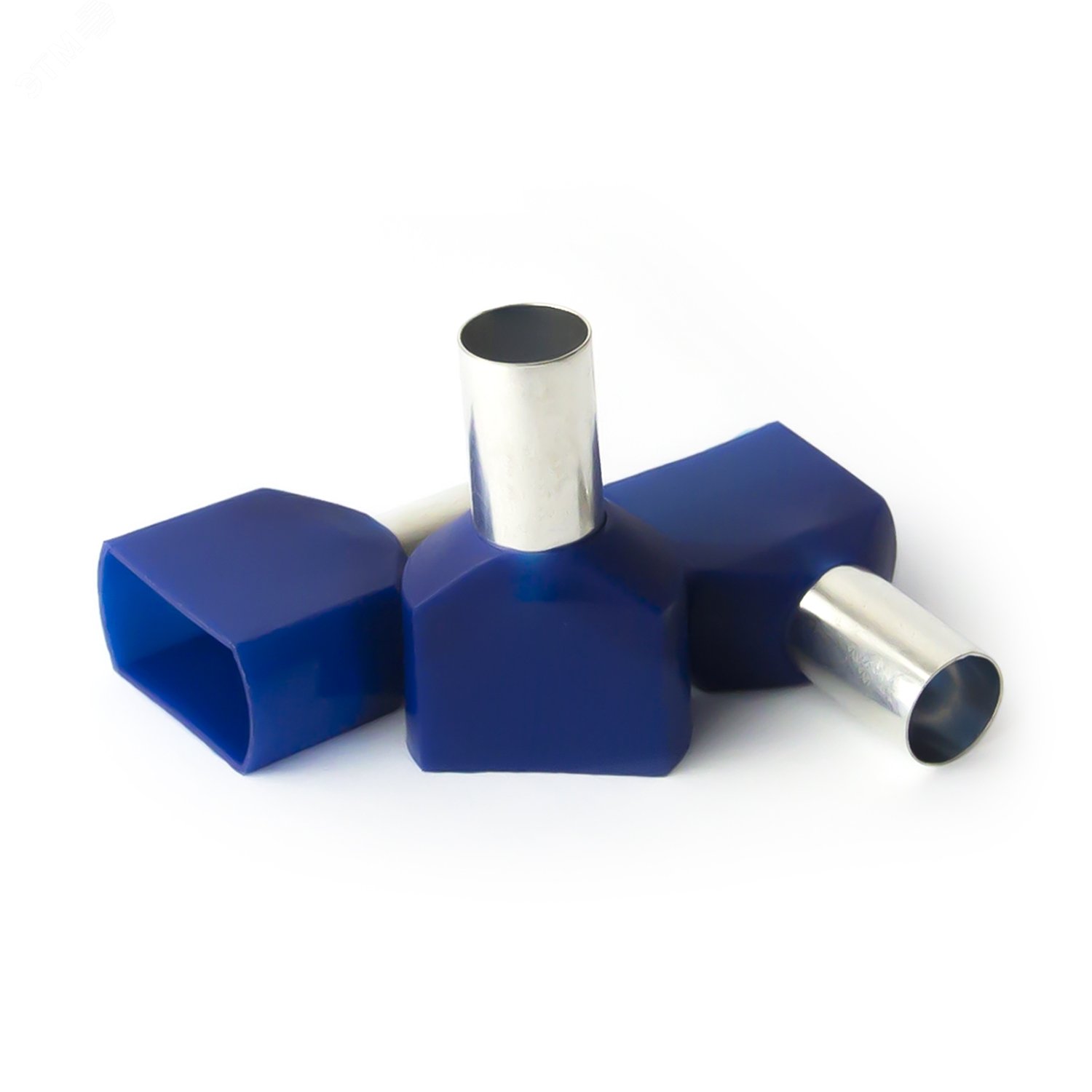 Изображение товара Наконечник кабельный штыревой втулочный изолированный синий 2x16 кв.мм., L-14 мм., (1 уп-100 шт.) KTE 2x16-14 (упак)