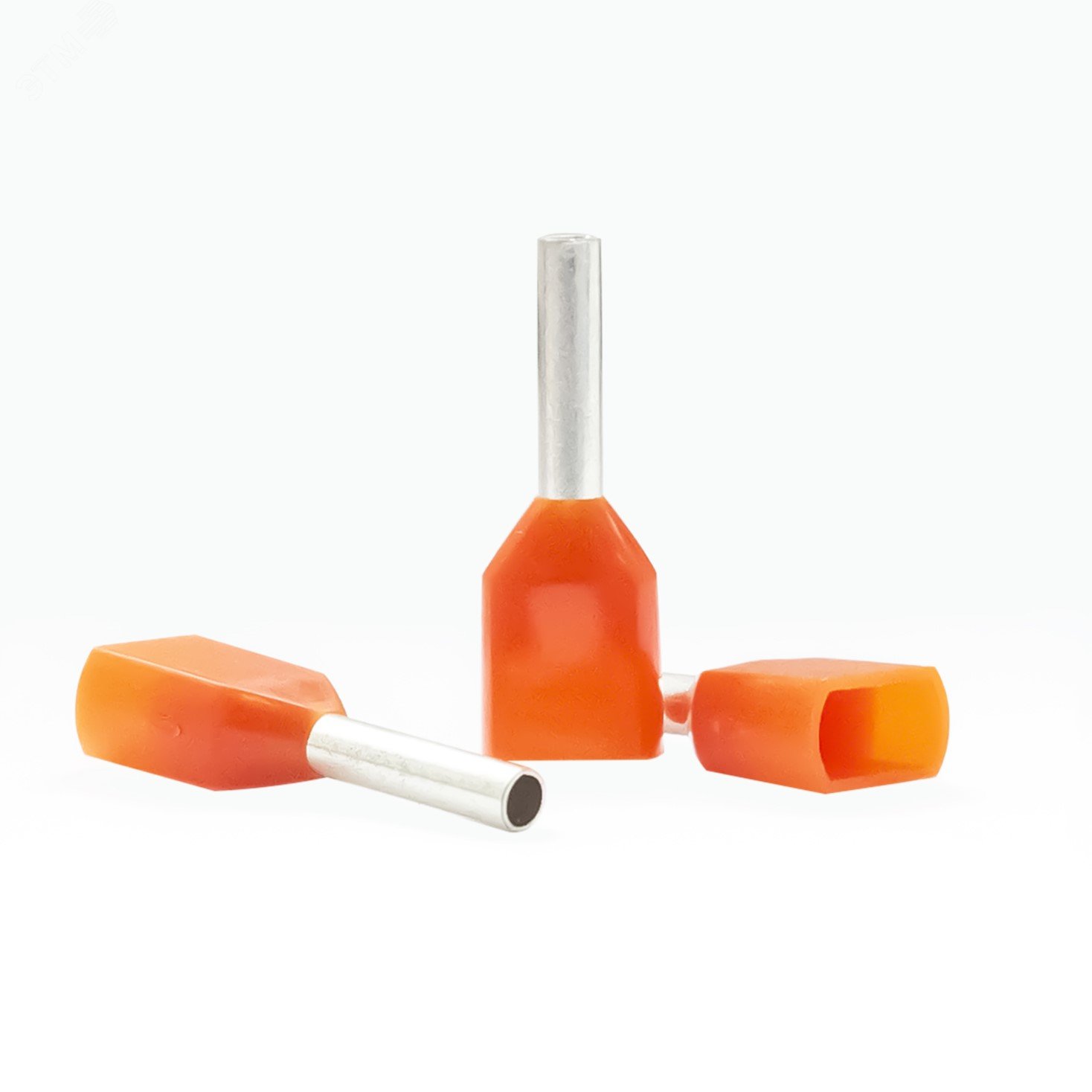 Изображение товара Наконечник кабельный штыревой втулочный изолированный оранжевый 2х0.5 кв.мм., L-8 мм., (1 уп-500 шт.) KTE 2x0.5-8V (шт)