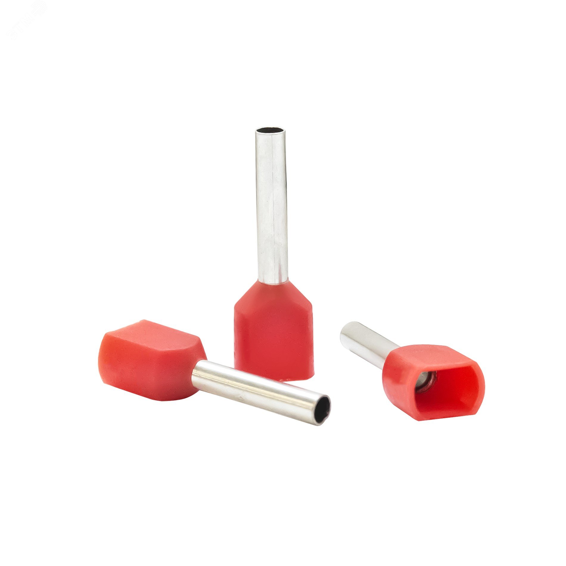 Изображение товара Наконечник кабельный штыревой втулочный изолированный красный 2x1 кв.мм., L-12 мм., (1 уп-500 шт.) KTE 2x1-12 (шт)