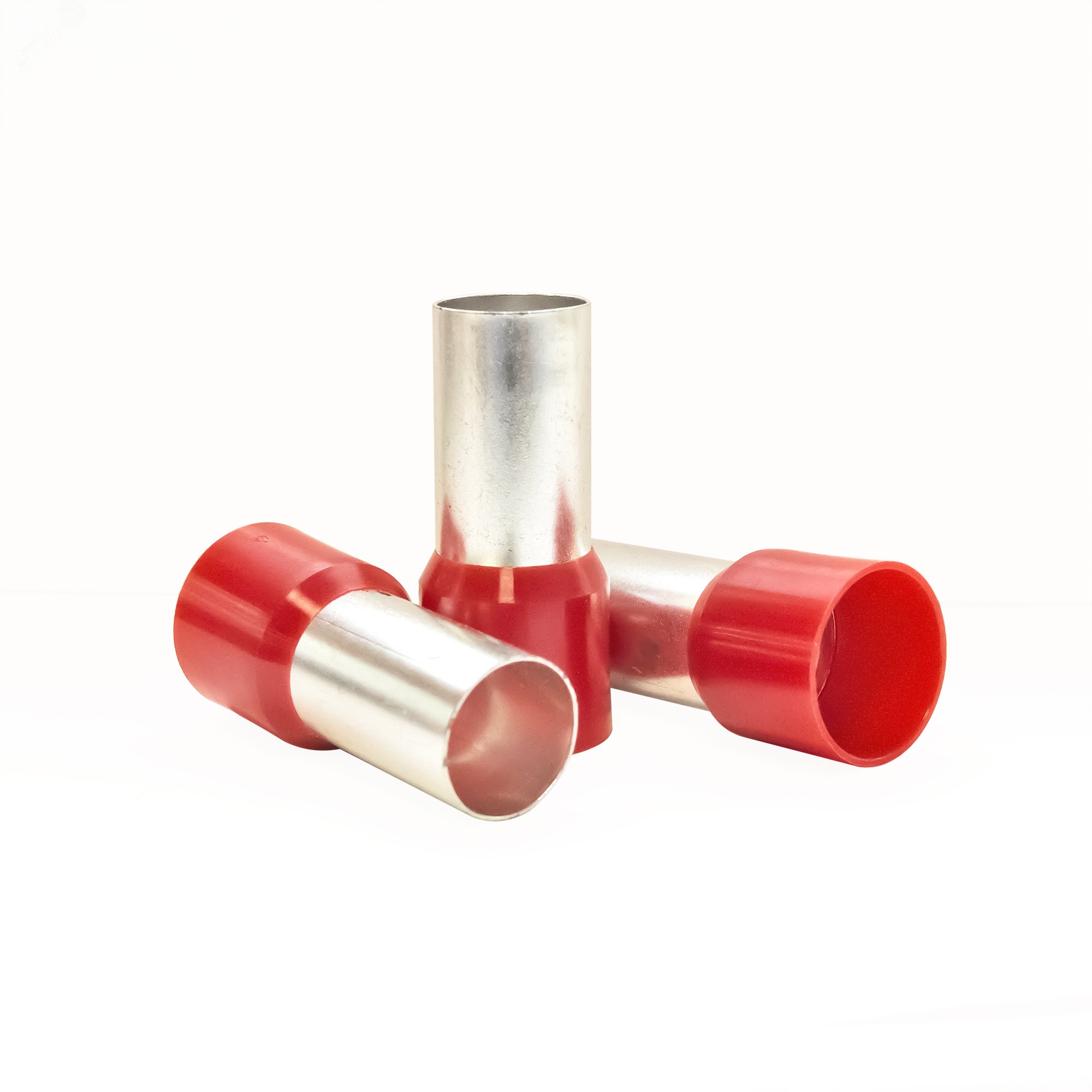 Изображение товара Наконечник кабельный штыревой втулочный изолированный красный 95 кв.мм., L-25 мм., (1 уп-50 шт.) KTE 95-25 (упак)