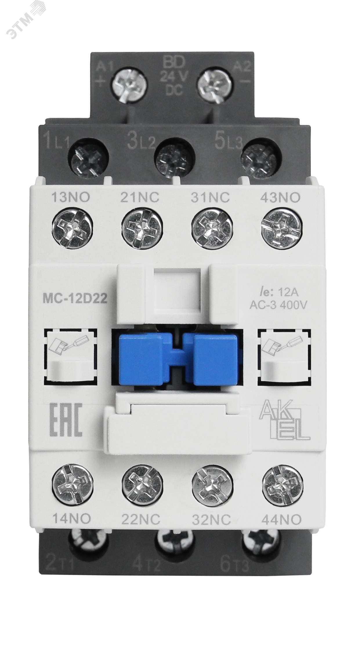Изображение товара Контактор магнитный BA47 MC-12D22BD 3P 2NO+2NC 12A 24VDC
