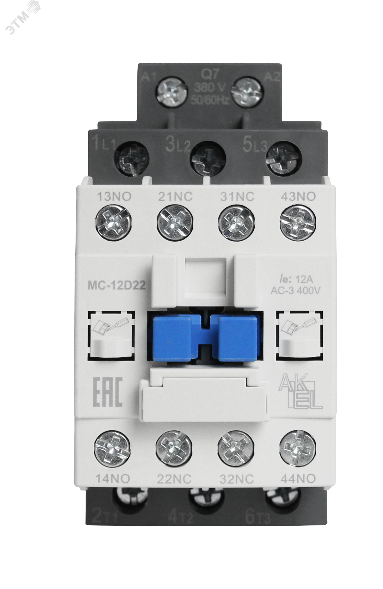 Изображение товара Контактор магнитный BA47 MC-12D22Q7 с номинальным током 12А