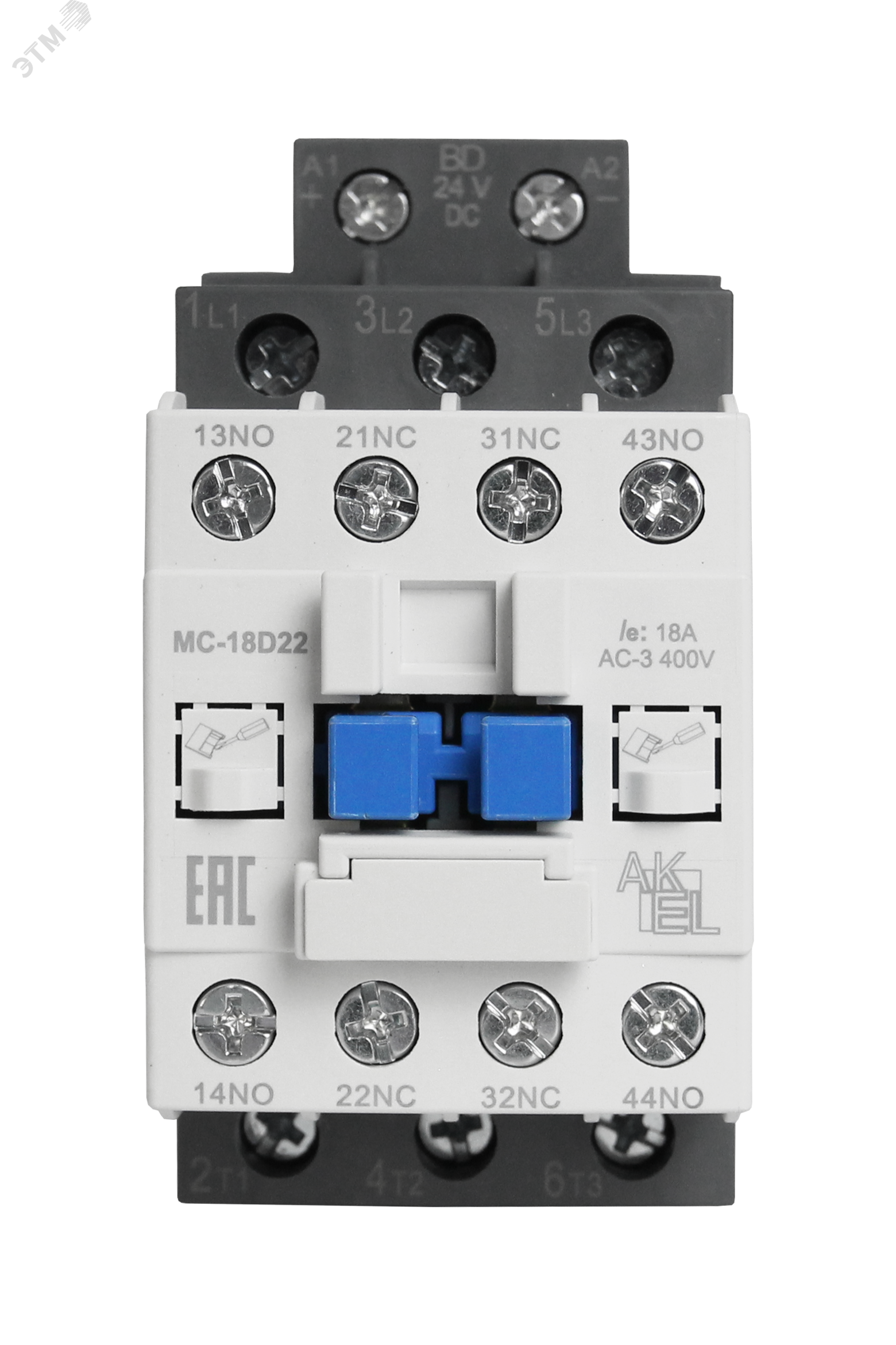 Изображение товара Контактор магнитный BA47 MC-18D22BD 3P 2NO+2NC 18А 24VDC