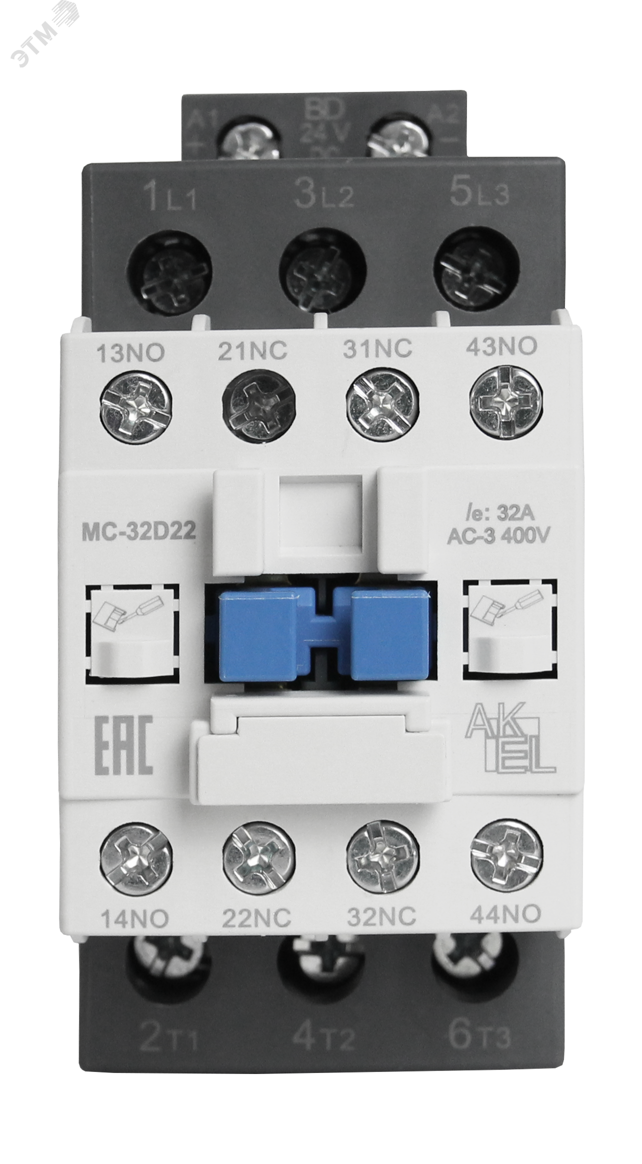 Изображение товара Контактор магнитный BA47 MC-32D22BD 3П 2NO+2NC 32А 24VDC для управления электроприводами