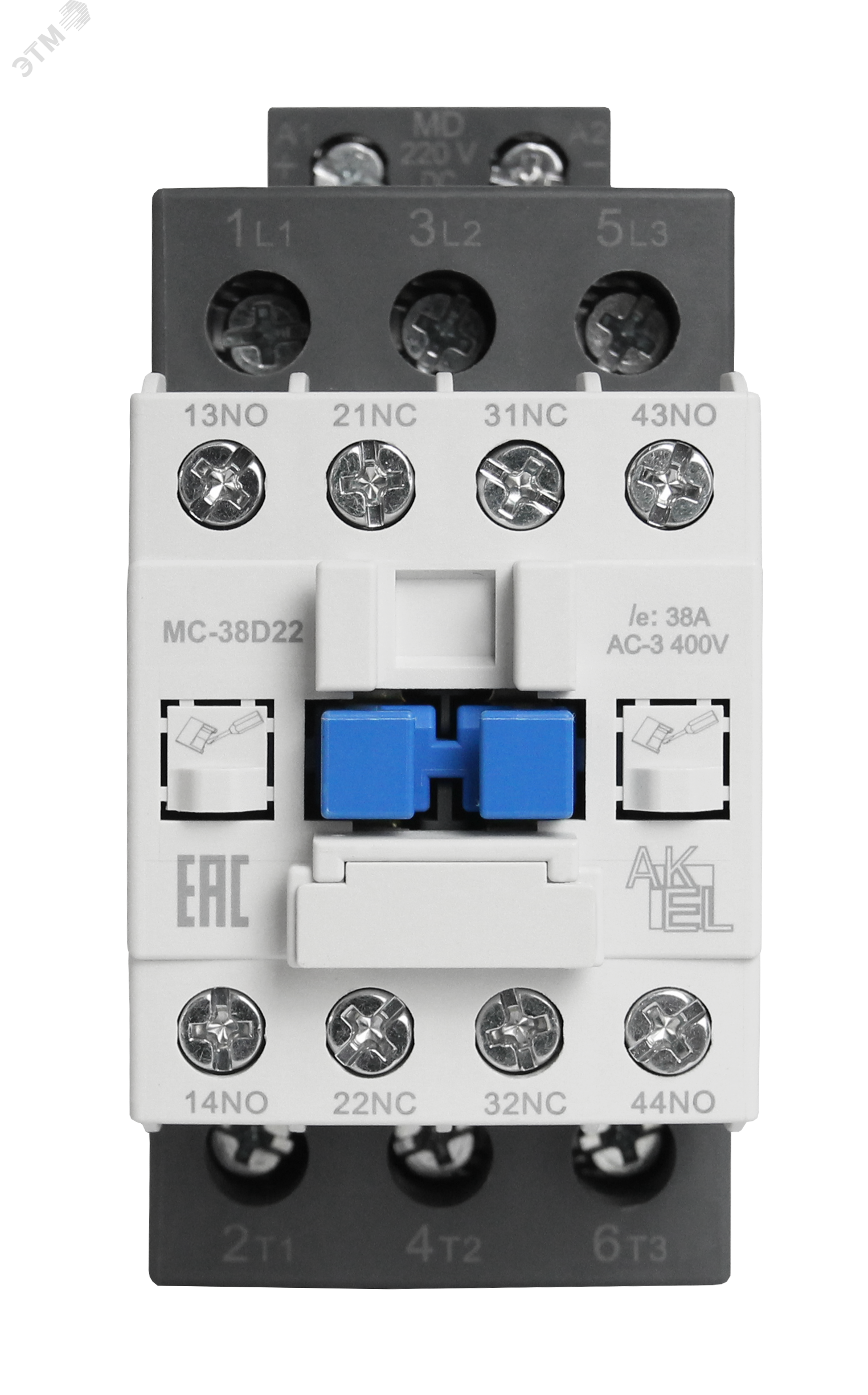 Изображение товара Контактор магнитный BA47 MC-38D22MD 3P 2NO+2NC, 38А, 220ВDC, IP20