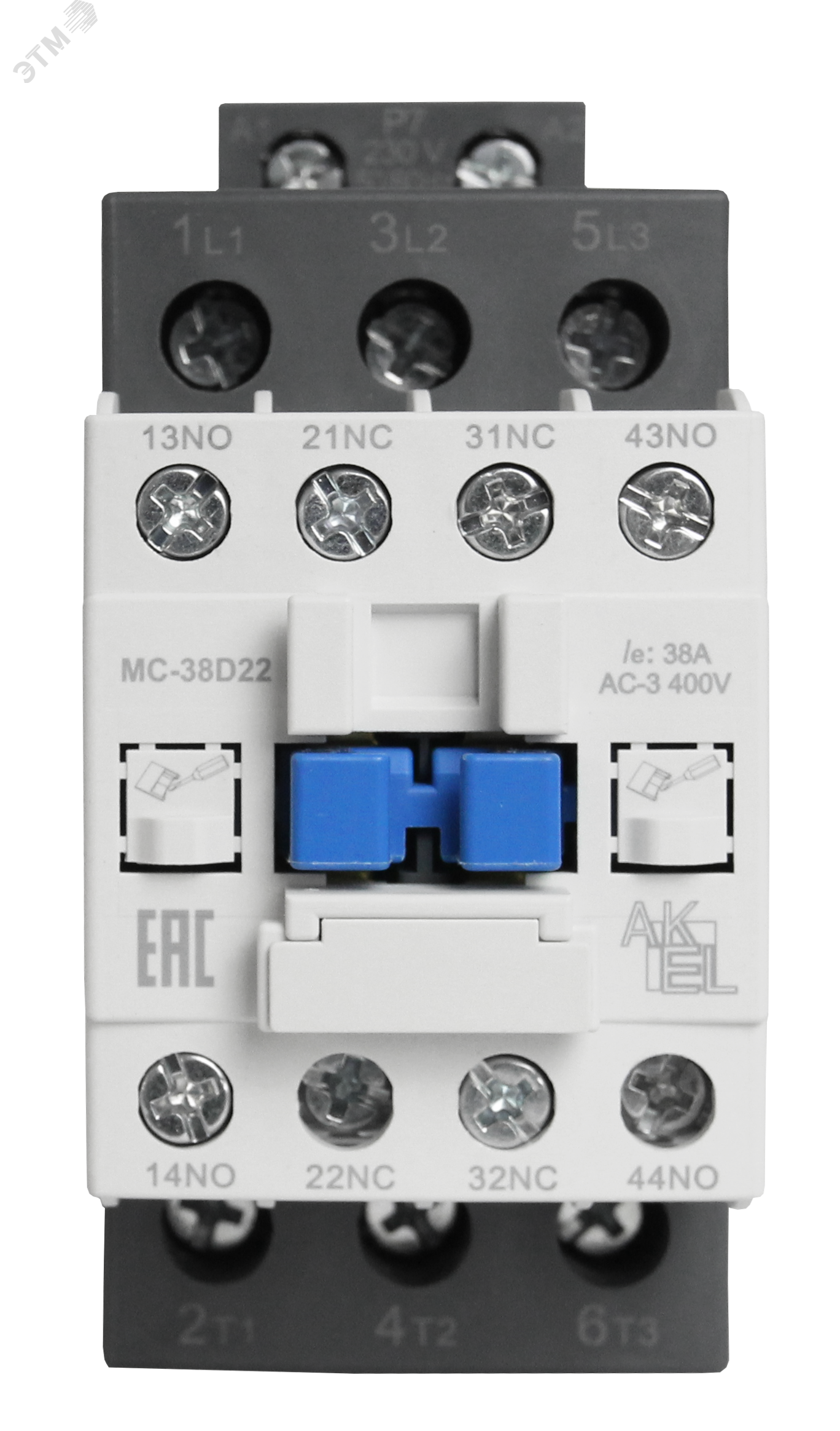 Изображение товара Контактор магнитный BA47 MC 38D22P7 3P 2NO 2NC 38А 230VAC IP20