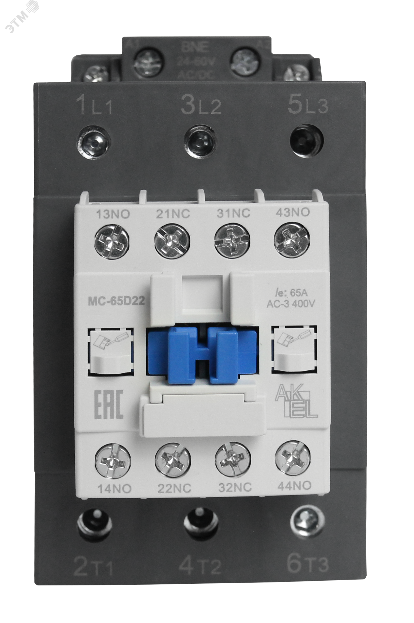 Изображение товара Электромагнитный контактор BA47 MC-65D22BNE 3P 2NO+2NC 65A 24-60VDC