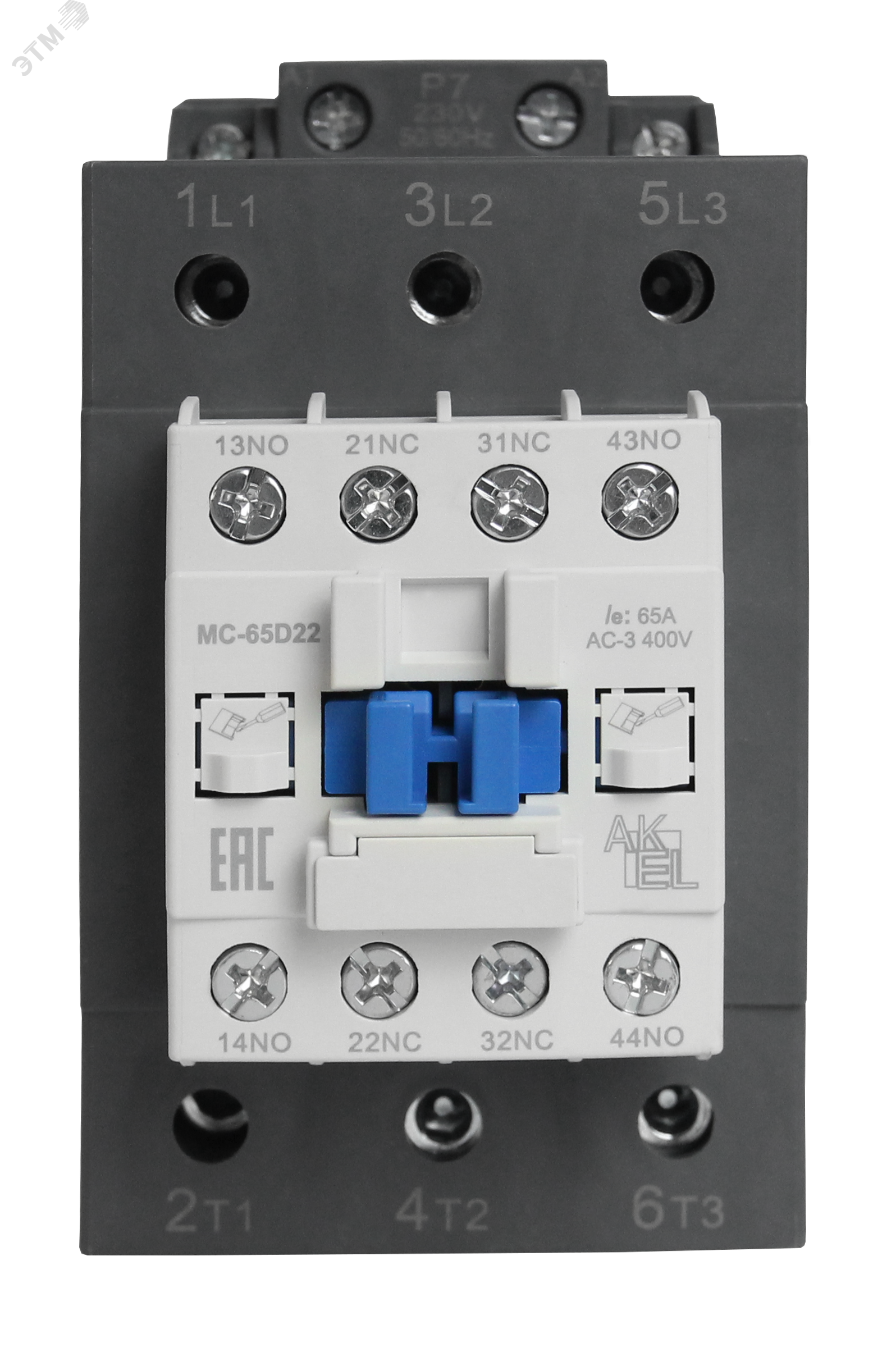 Изображение товара Контактор магнитный BA47 MC-65D22P7 3P 2NO+2NC 65А 230VAC для автоматизации