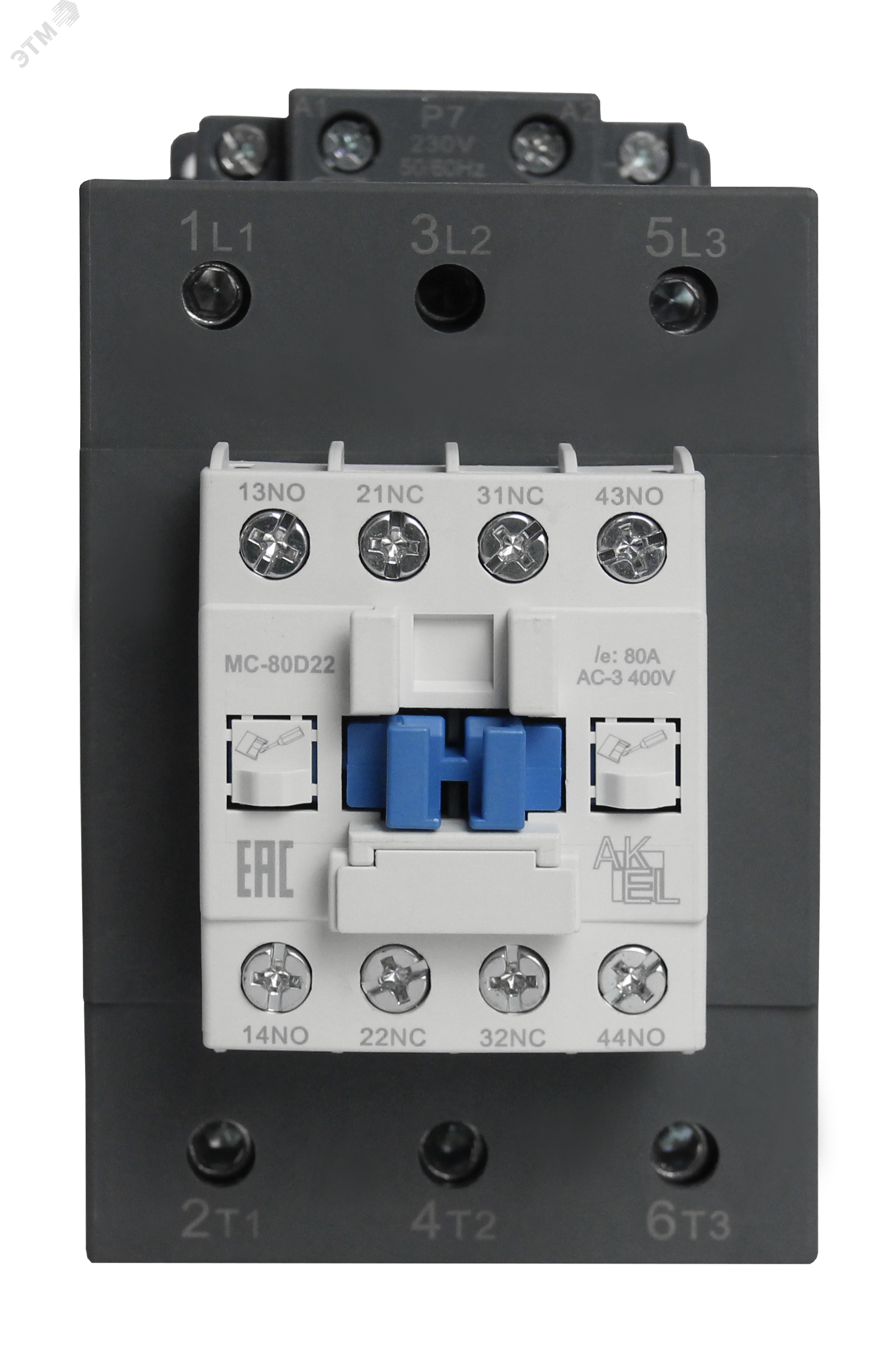 Изображение товара Контактор магнитный BA47 MC-80D22P7 3P 2NO+2NC/80A/230VAC (шт)