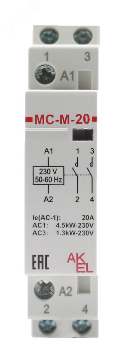 Изображение товара Контактор модульный ВА47-МС-М-1-20-11 20A 230VAC