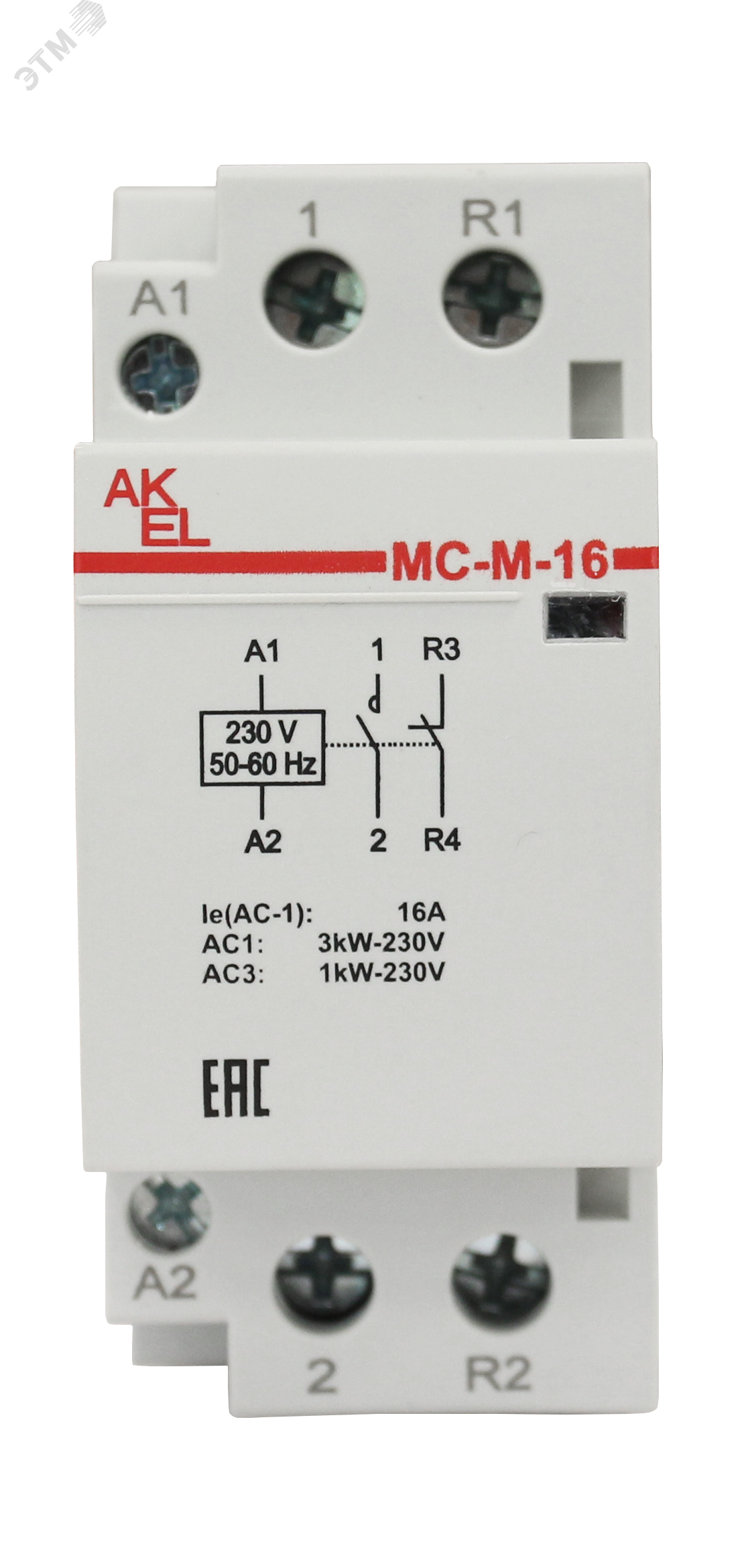 Изображение товара Контактор модульный ВА47-МС-М-2-16-11, 2 модуля, 16А, 230В, монтаж DIN