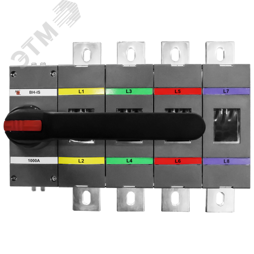 Изображение товара Выключатель нагрузки с видимым разрывом ВН-IS-D4P-1000A-С 4P/1000A/1000В/Передняя рукоятка на корпусе (шт)